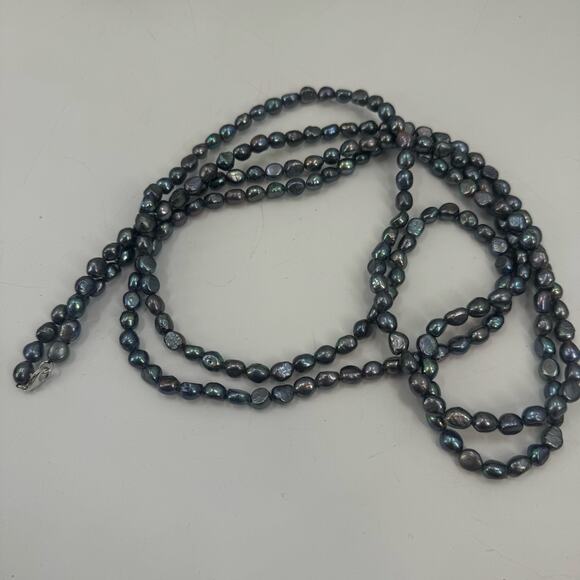 40 inch Freashwater baroque peacock purple pearl long necklace - Picture 12 of 14